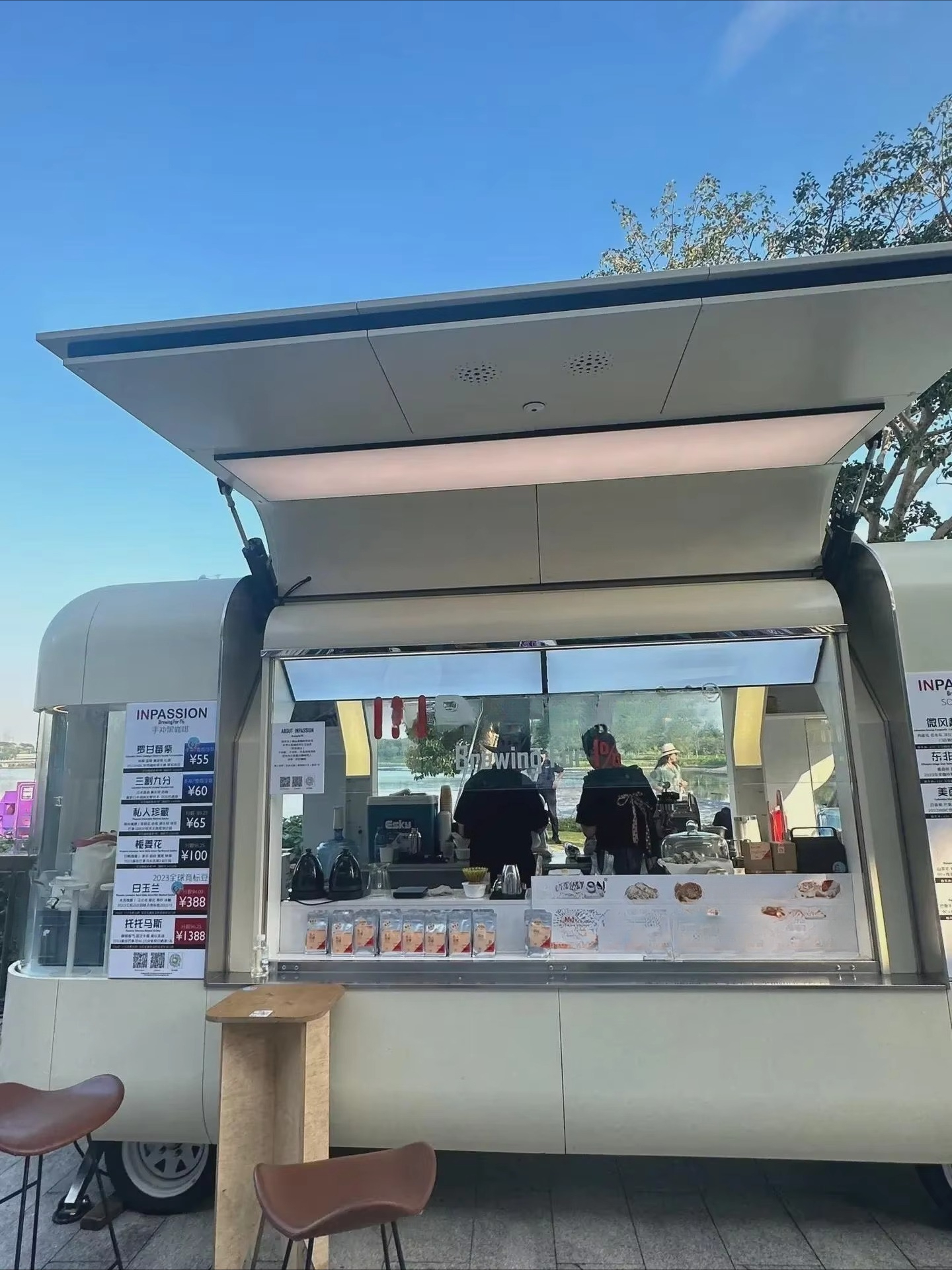 Coffee Equipment Service - Fiberglass Aluminum Food Truck Trailer Full