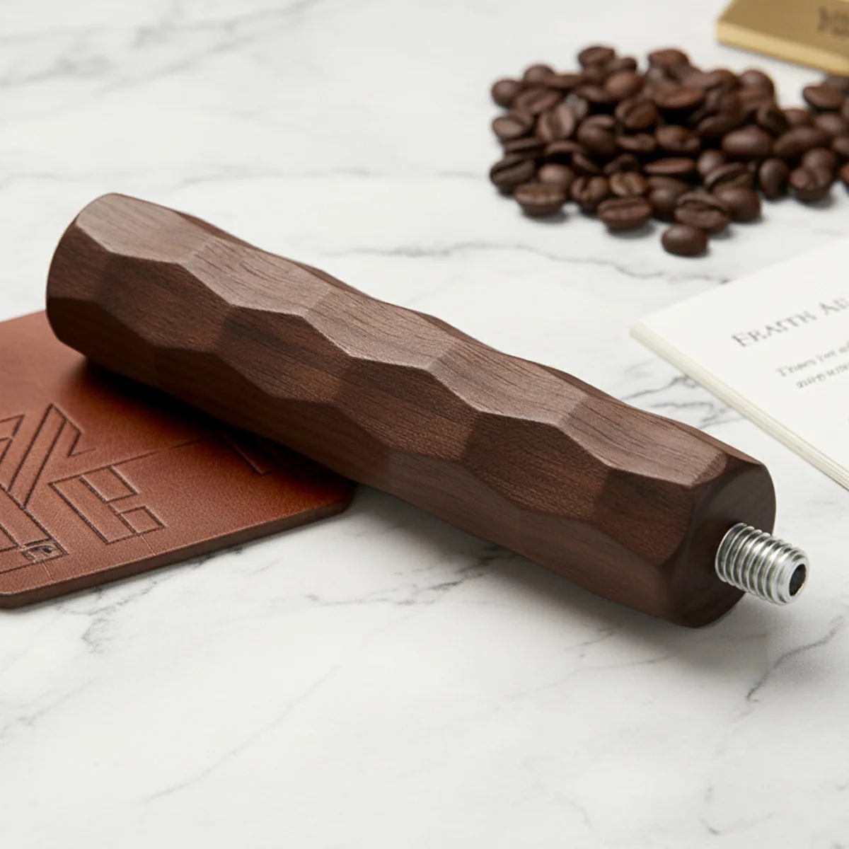 Bean Hopper Lid - Coffee Machine Wooden Handle Threaded Handle
