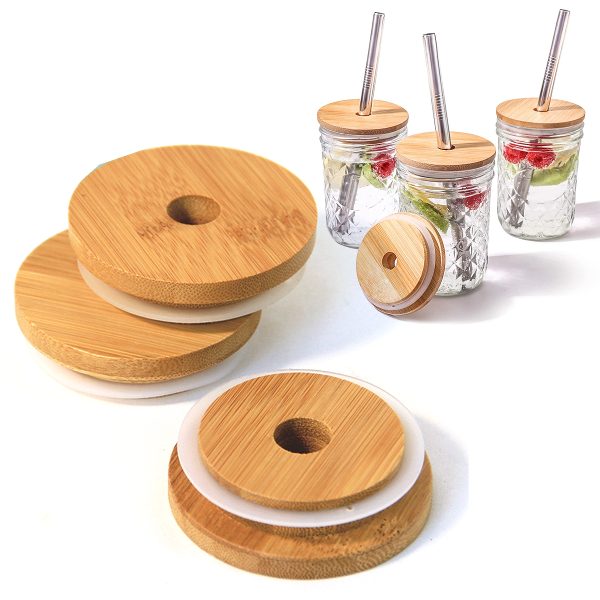 62/68/70/86mm Reusable Bamboo  - đánh giá và giá Bean Hopper Lid