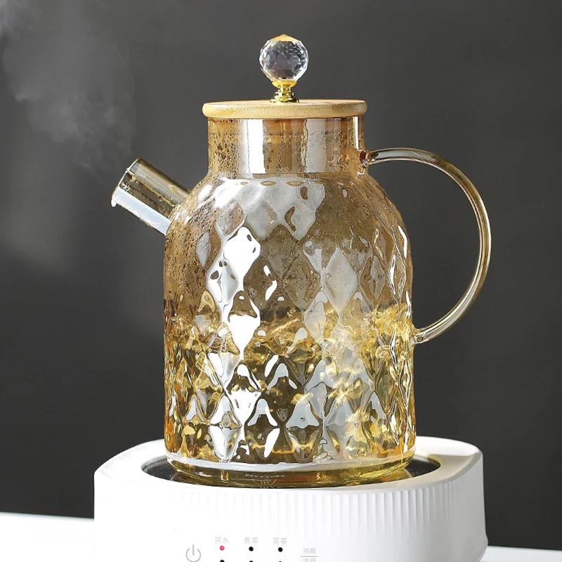 Glass Tea Kettle With Bamboo L - đánh giá và giá Bean Hopper Lid